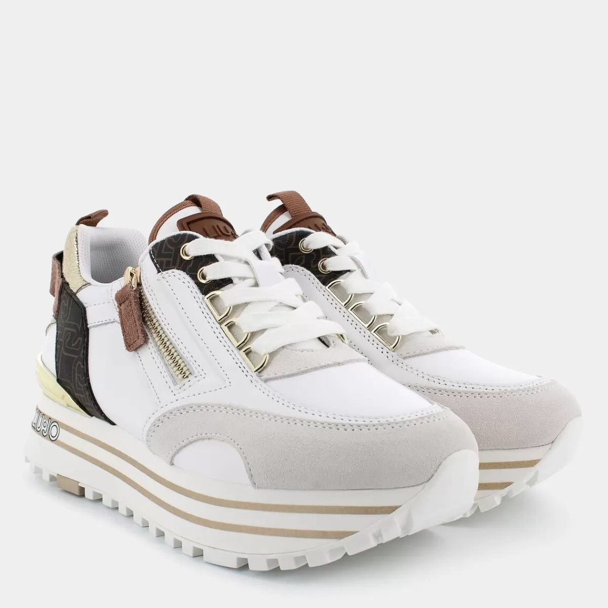BA4057PX454S3179MAXI WONDER 72OFF WHITE-BROWN- SNEAKERS^LIU-JO Best