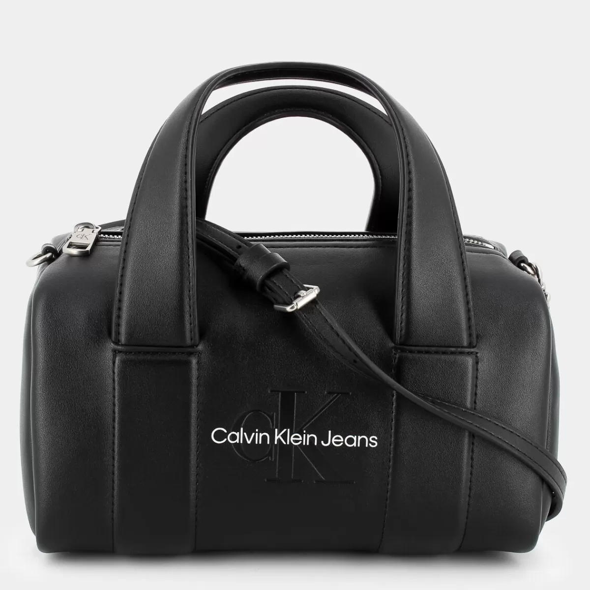 12378-0GQSCULPTED SQUARE BARREL BAG MONOBLACK- BORSE^CALVIN KLEIN JEANS New